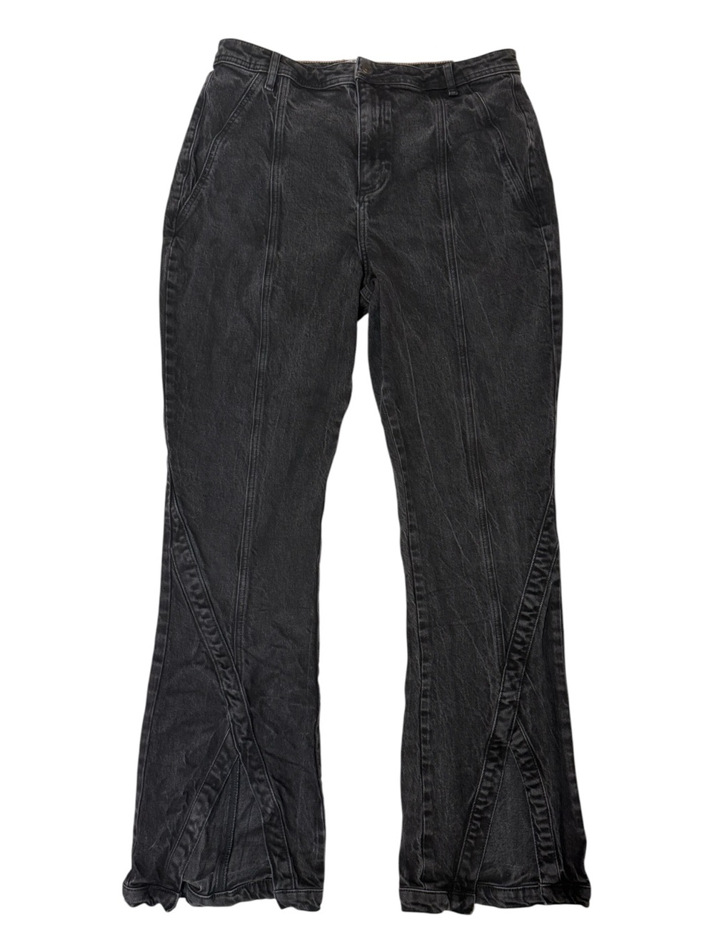 We The Free Black Crvy Mona High Rise Split Hem Jeans Black Size 33